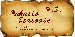 Mahailo Stalović vizit kartica